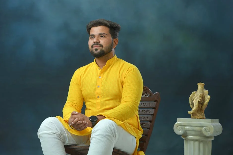 Best pose to meditate - stock photo